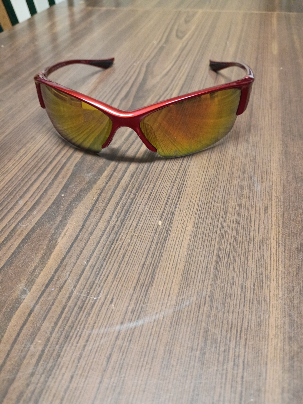 Red Men's Sport Sunglasses with Yellow Mirror Lenses